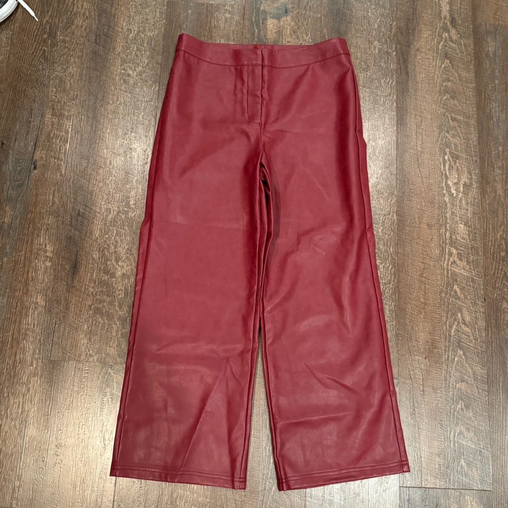 Bagatelle Burgundy Faux Leather Pants